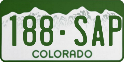CO license plate 188SAP