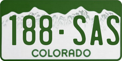 CO license plate 188SAS