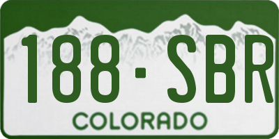 CO license plate 188SBR