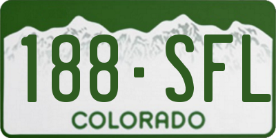 CO license plate 188SFL