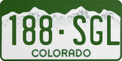 CO license plate 188SGL