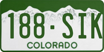 CO license plate 188SIK