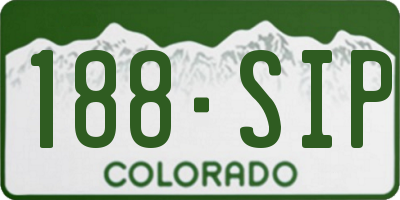 CO license plate 188SIP