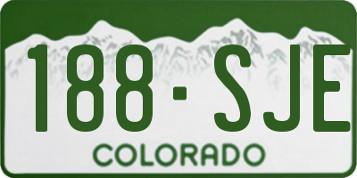 CO license plate 188SJE