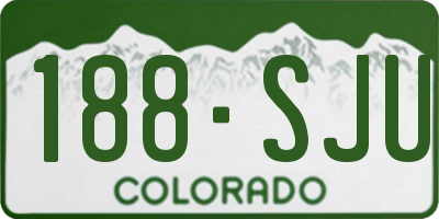 CO license plate 188SJU