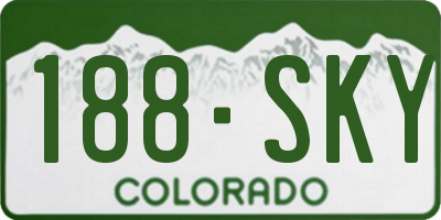 CO license plate 188SKY