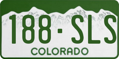 CO license plate 188SLS