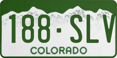 CO license plate 188SLV