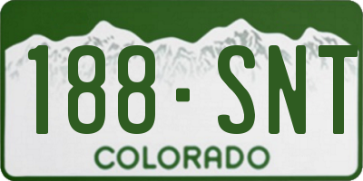 CO license plate 188SNT