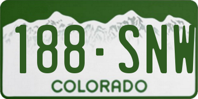 CO license plate 188SNW