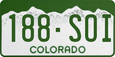 CO license plate 188SOI
