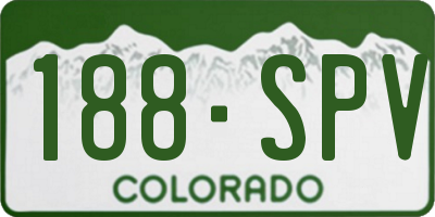 CO license plate 188SPV