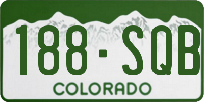 CO license plate 188SQB