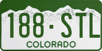 CO license plate 188STL