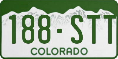 CO license plate 188STT
