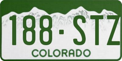CO license plate 188STZ