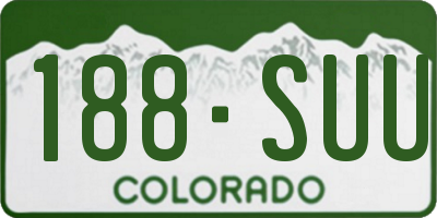 CO license plate 188SUU