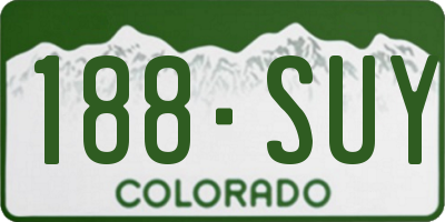 CO license plate 188SUY