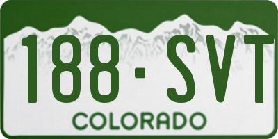 CO license plate 188SVT