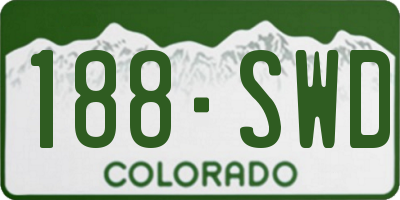 CO license plate 188SWD