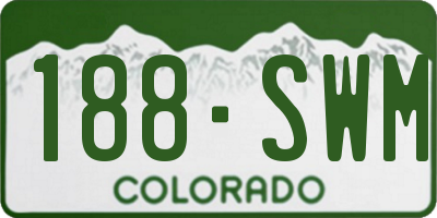 CO license plate 188SWM