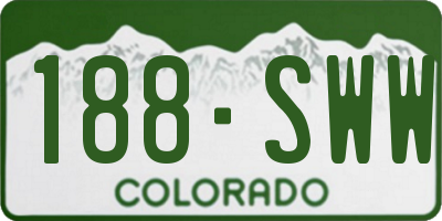 CO license plate 188SWW