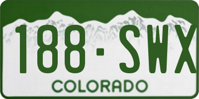 CO license plate 188SWX