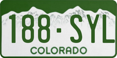CO license plate 188SYL
