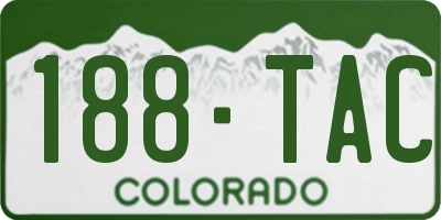 CO license plate 188TAC
