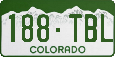 CO license plate 188TBL