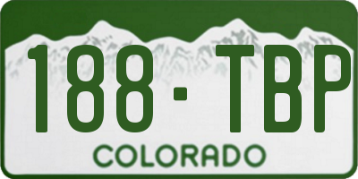 CO license plate 188TBP