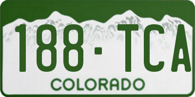 CO license plate 188TCA