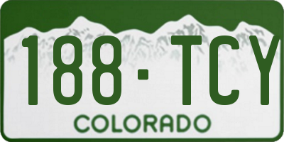 CO license plate 188TCY