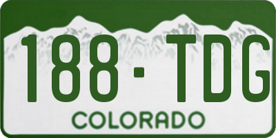CO license plate 188TDG