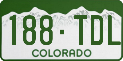 CO license plate 188TDL
