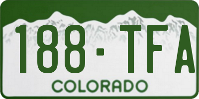 CO license plate 188TFA