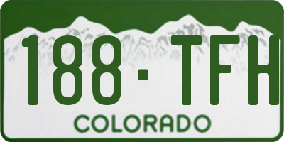 CO license plate 188TFH