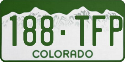 CO license plate 188TFP