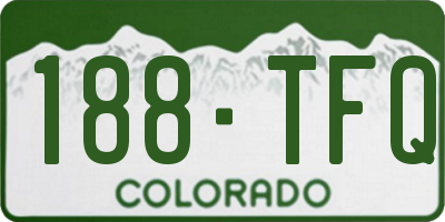 CO license plate 188TFQ