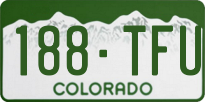 CO license plate 188TFU