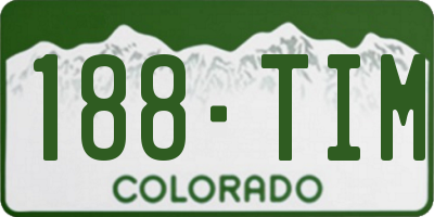 CO license plate 188TIM