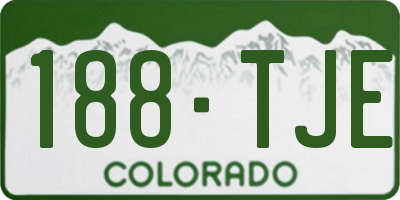 CO license plate 188TJE