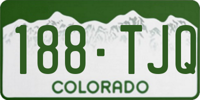 CO license plate 188TJQ