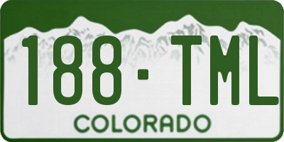 CO license plate 188TML
