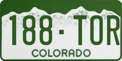 CO license plate 188TOR
