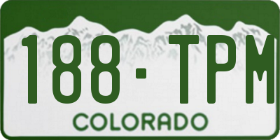 CO license plate 188TPM