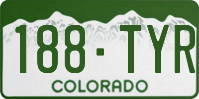 CO license plate 188TYR