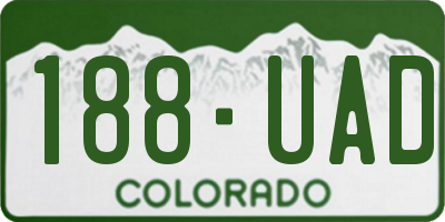 CO license plate 188UAD