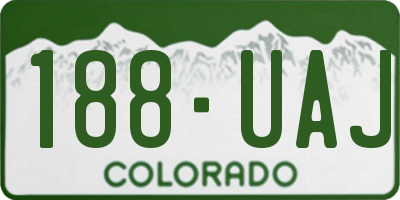 CO license plate 188UAJ