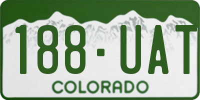 CO license plate 188UAT